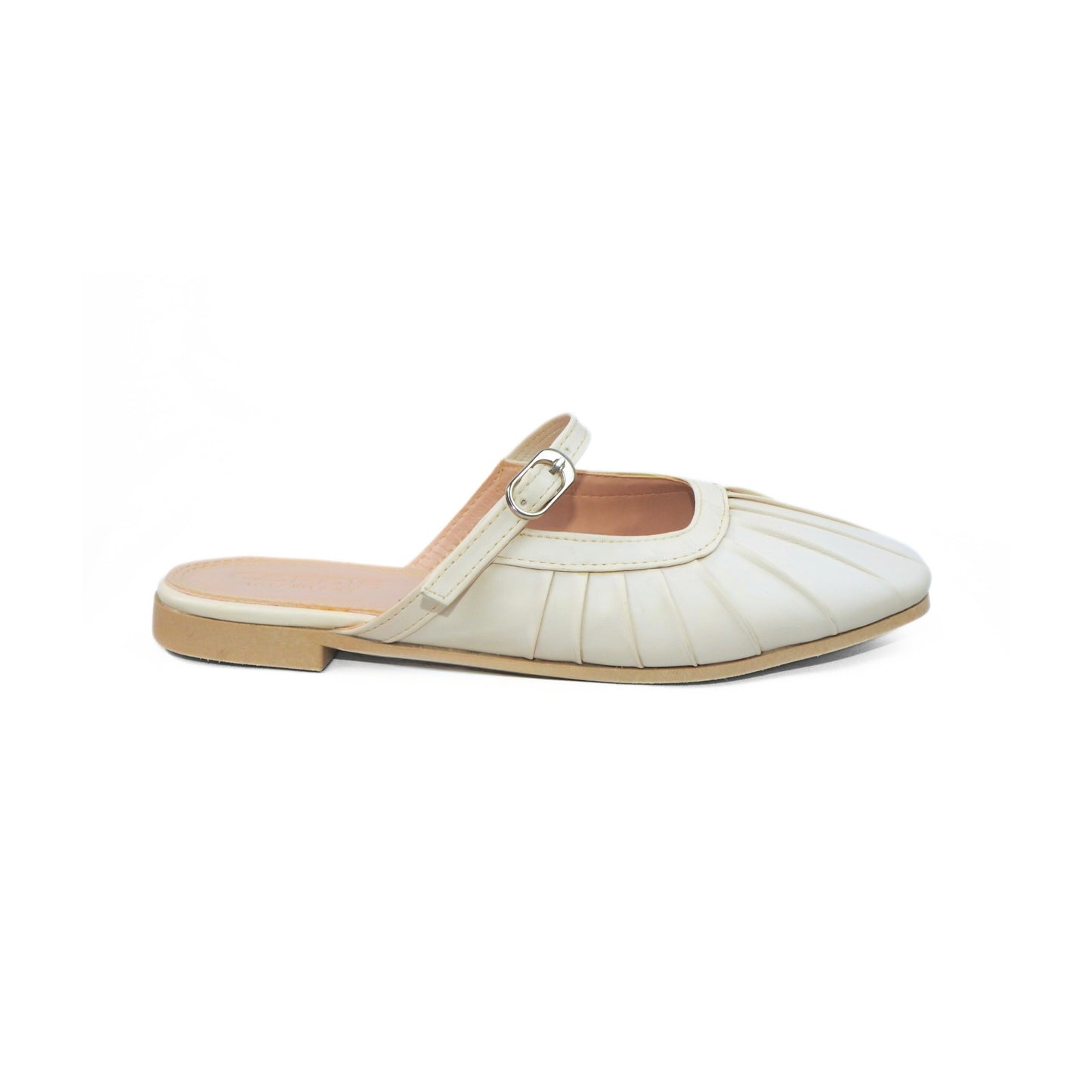 Pleated Mule - Beige
