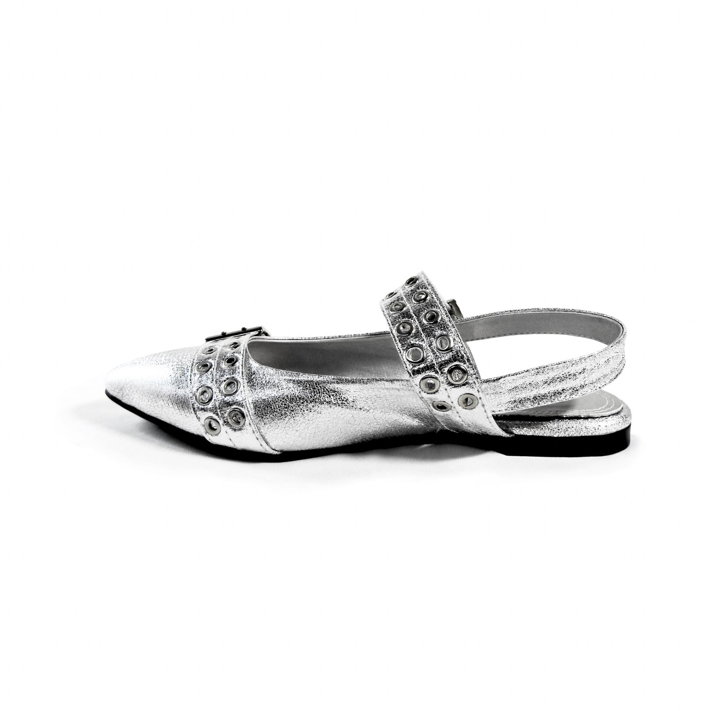 Silver Studded Buckle Sandals