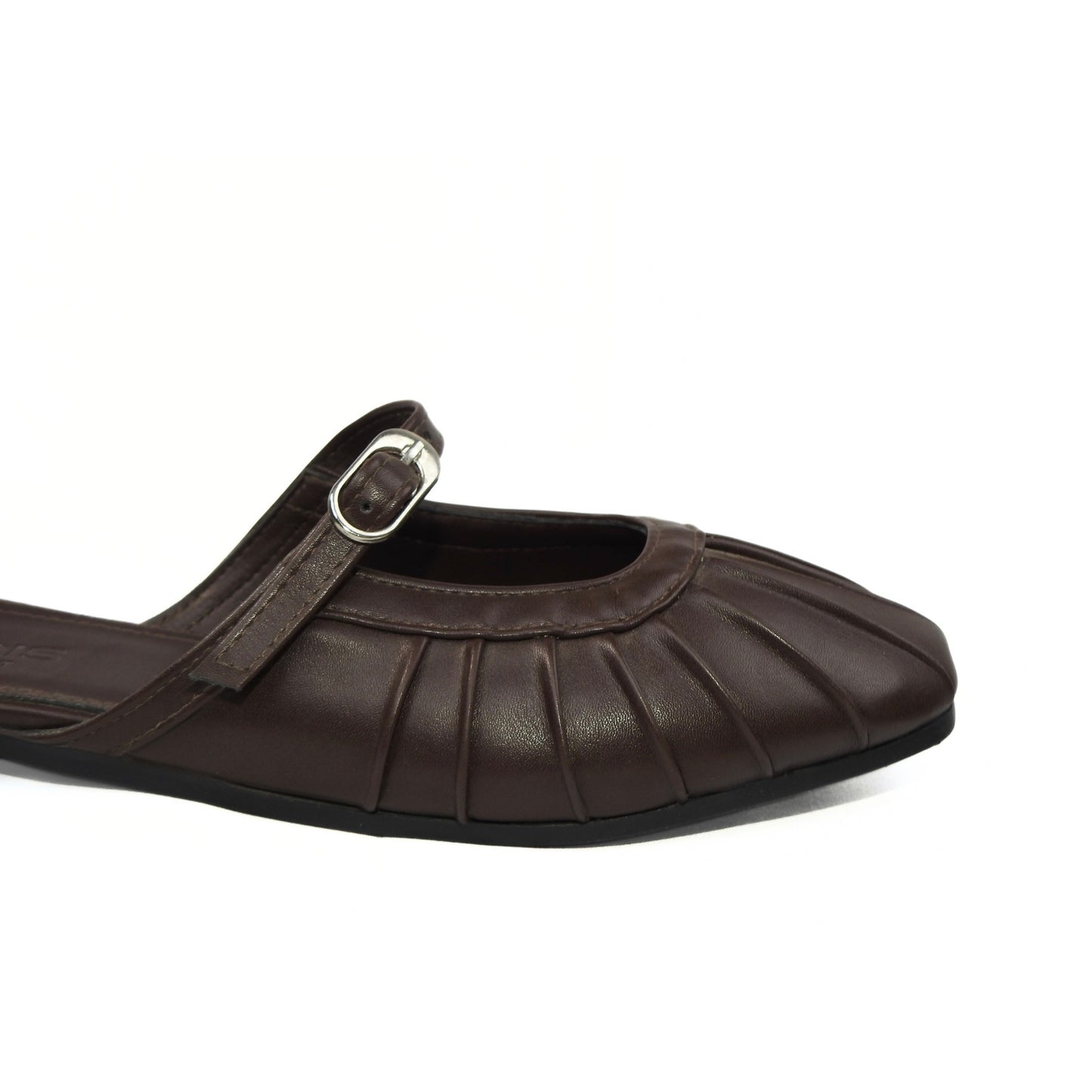 Pleated Mule - Dark Brown