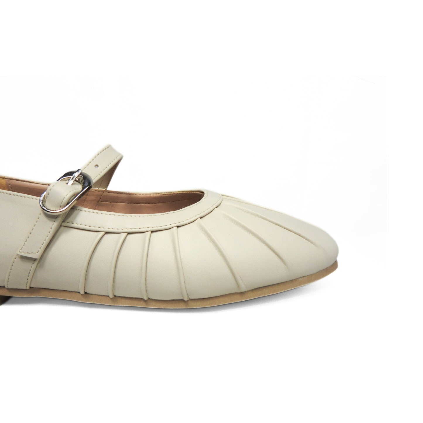 Pleated Flats - Beige