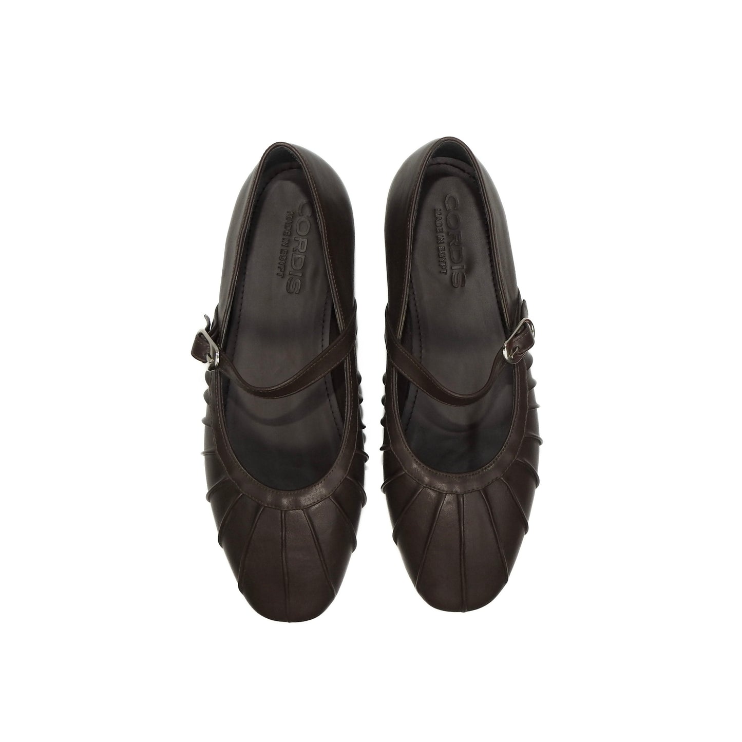 Pleated Flats - Dark Brown