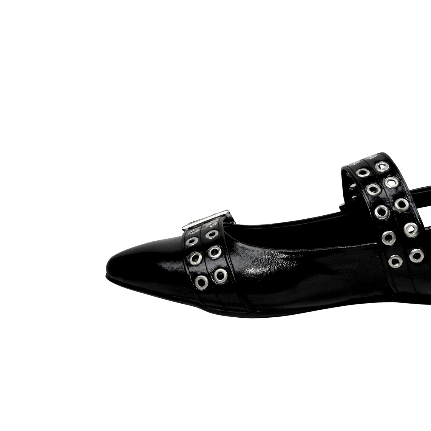 Studded Buckle Sandals - Black