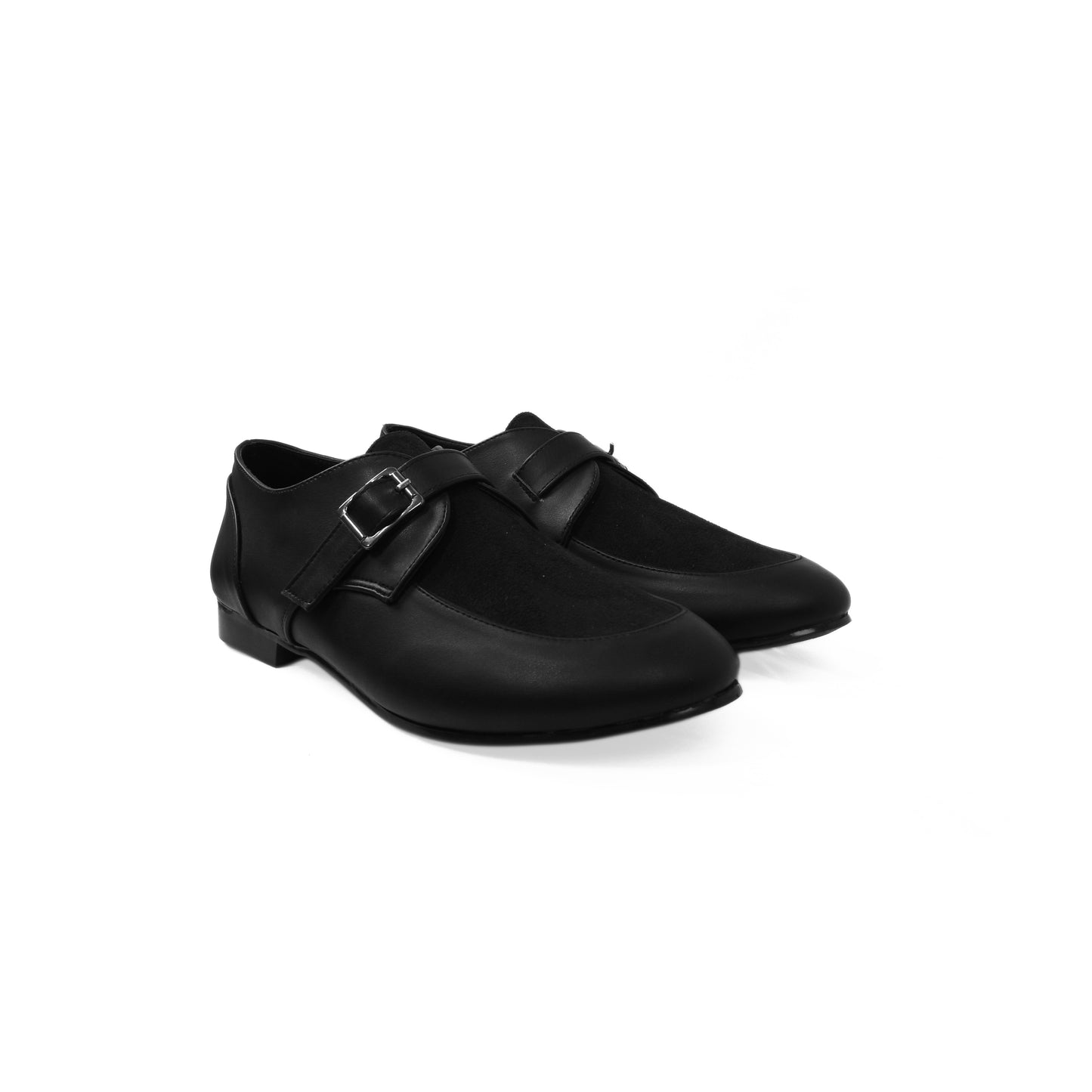 Single Buckle Loafers - Black