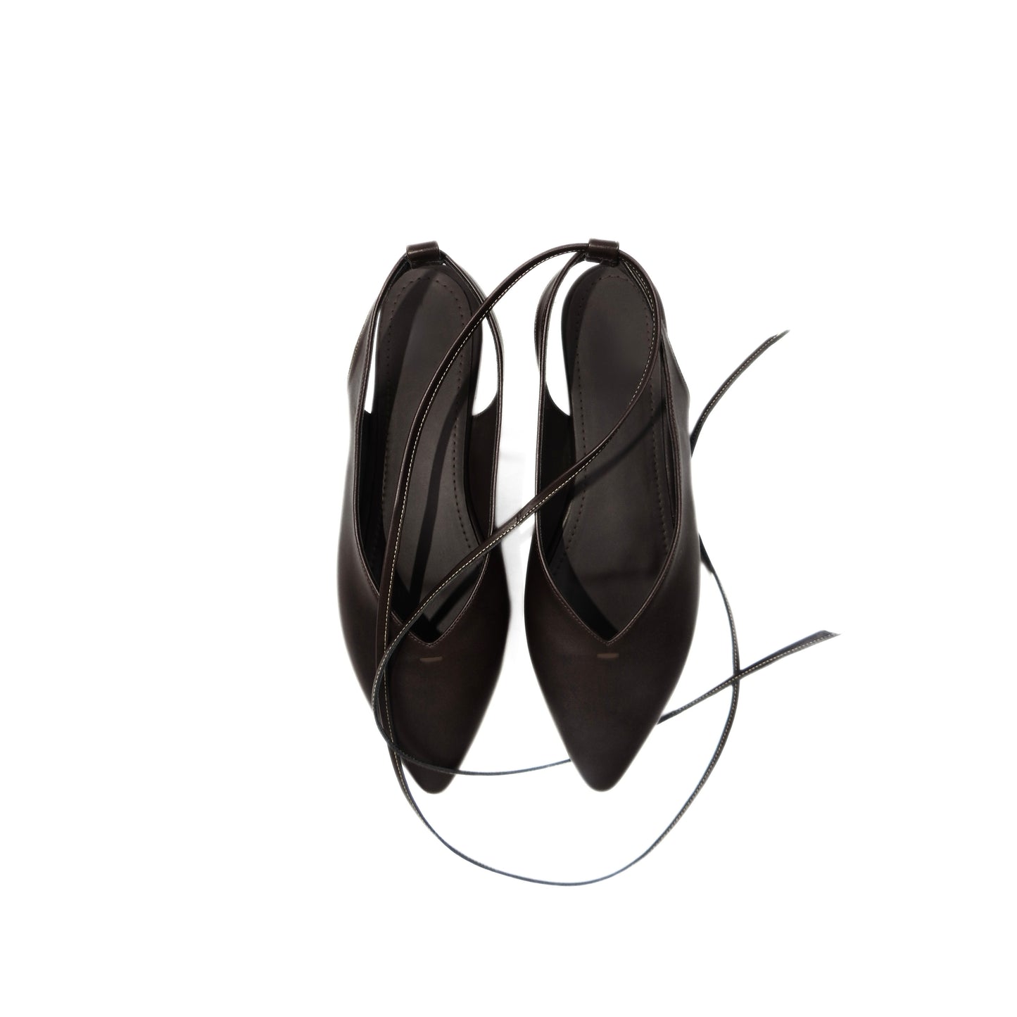 Ribbon Point Sandals - Dark Brown