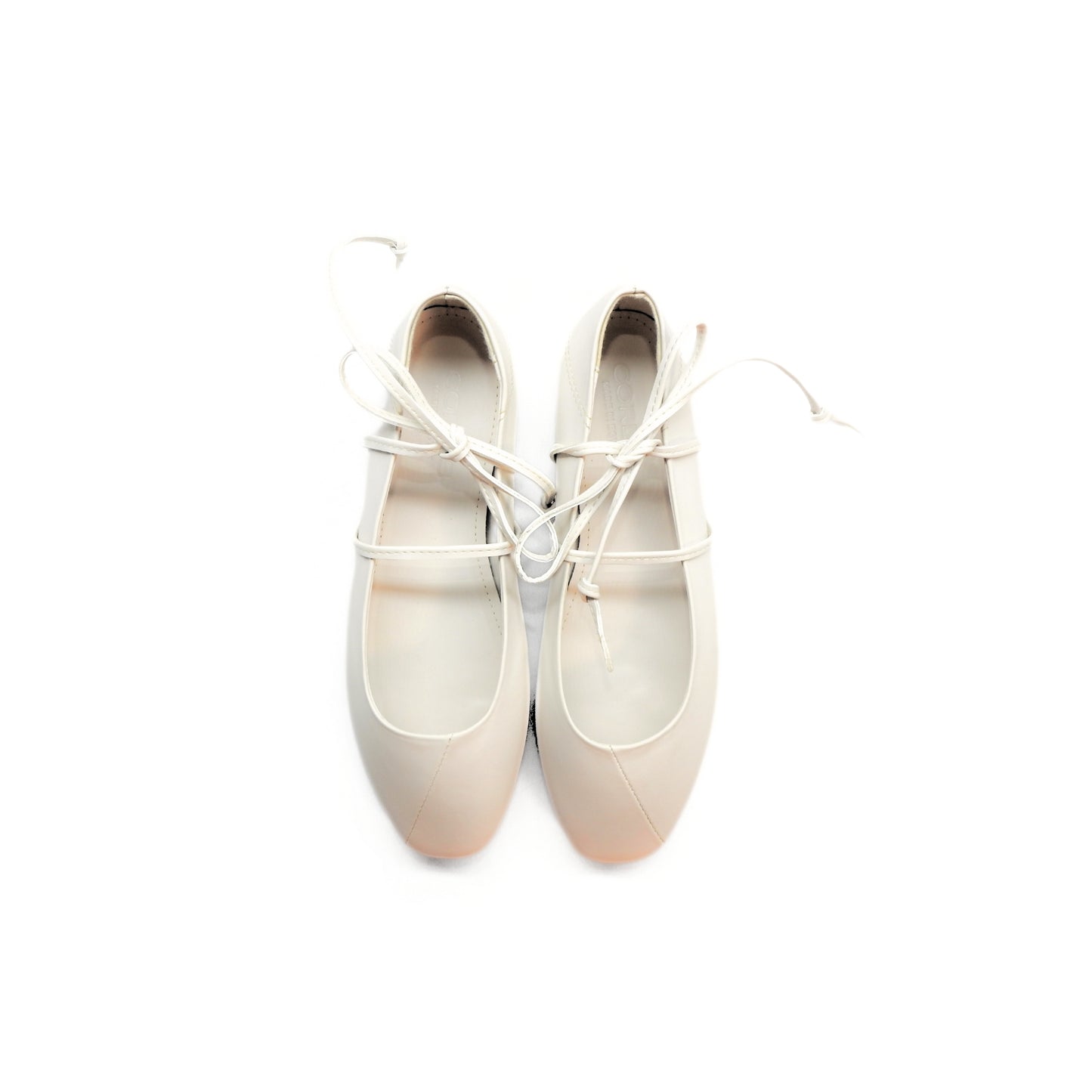 Beige Ribbon Flats