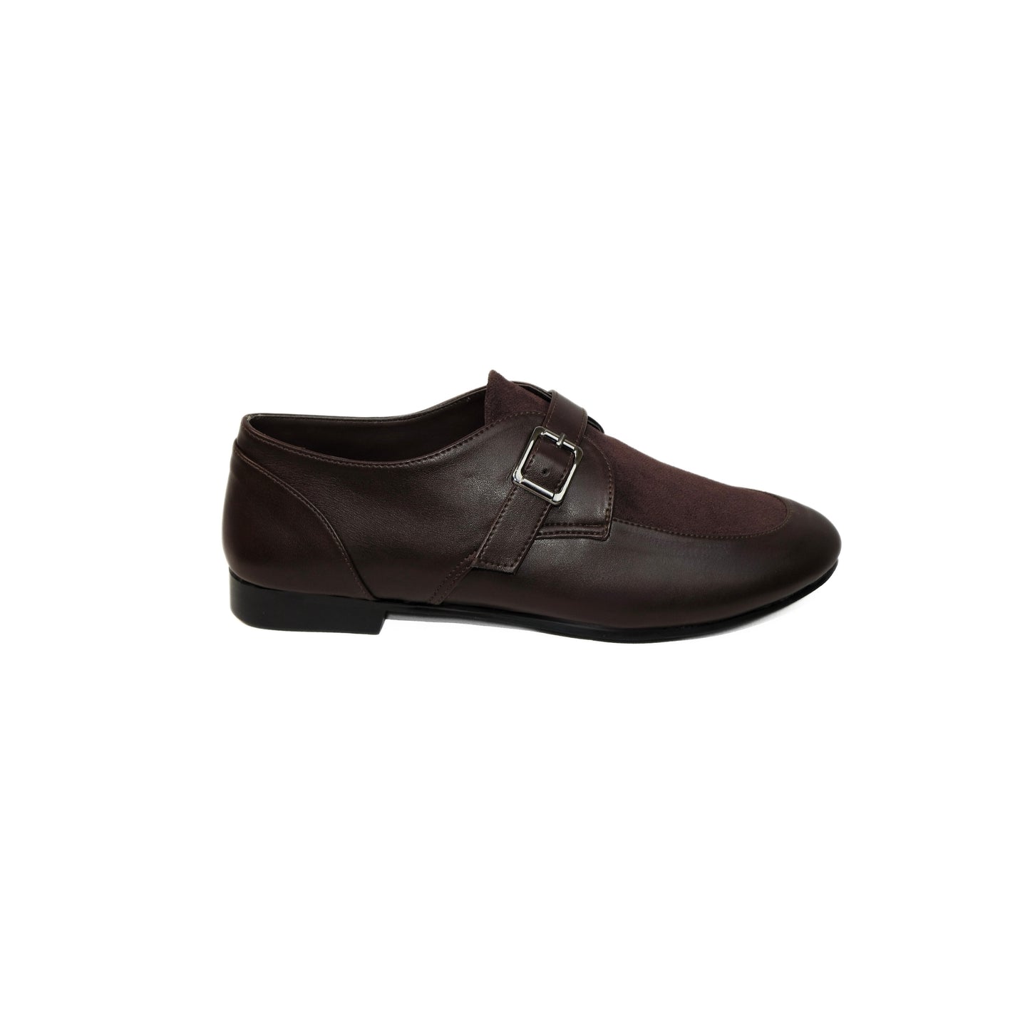 Single Buckle Loafers- Dark Brown