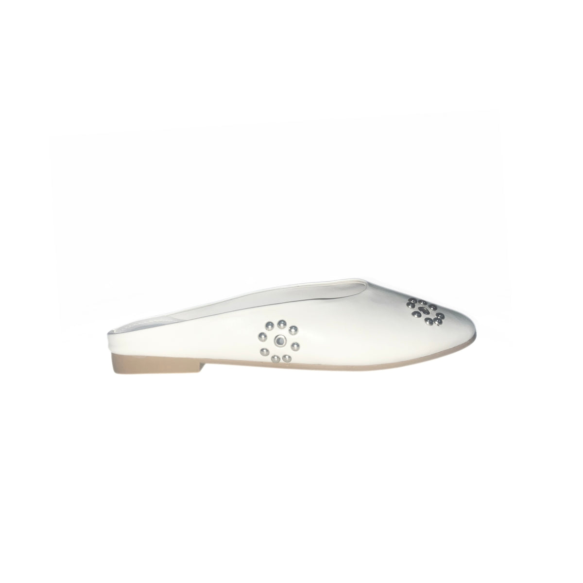 Dome Stud Mules - White