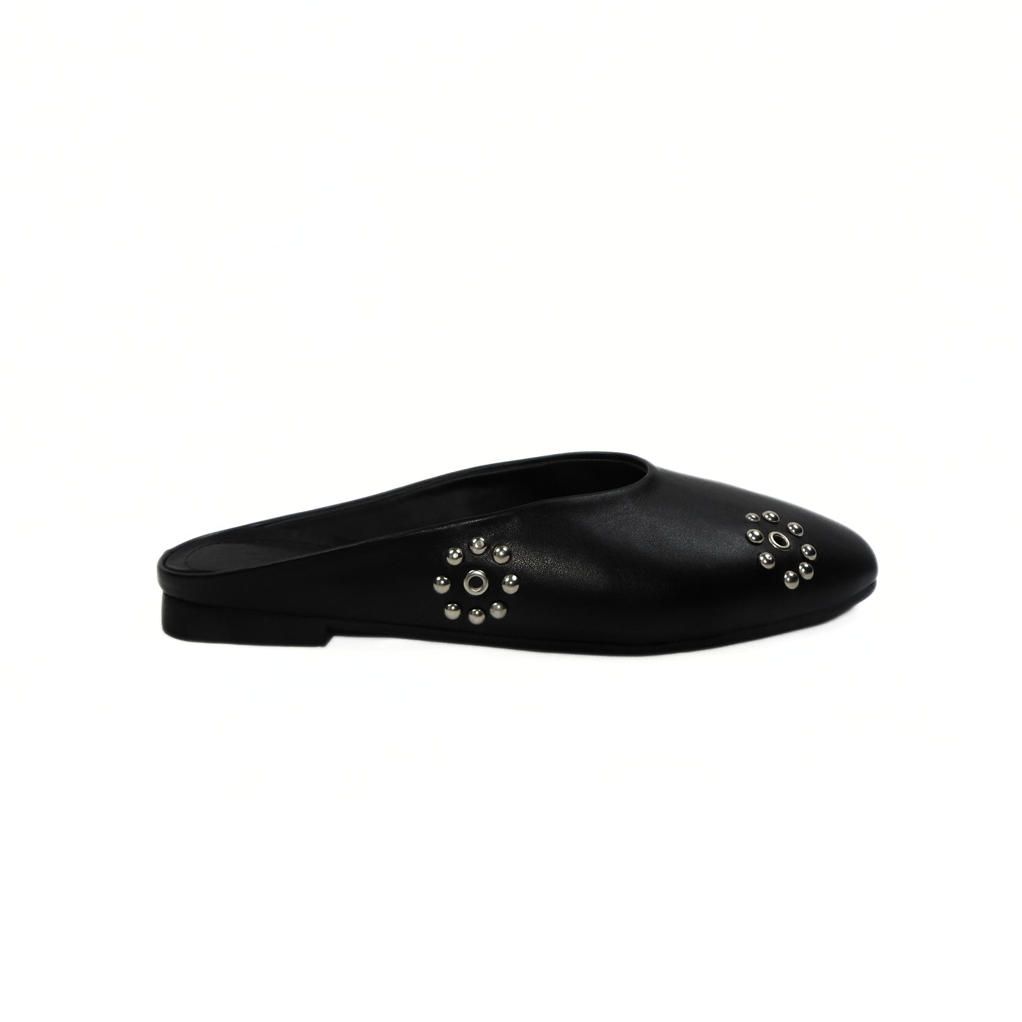 Dome Stud Mules - Black