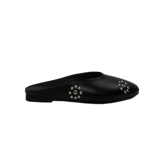 Dome Stud Mules - Black