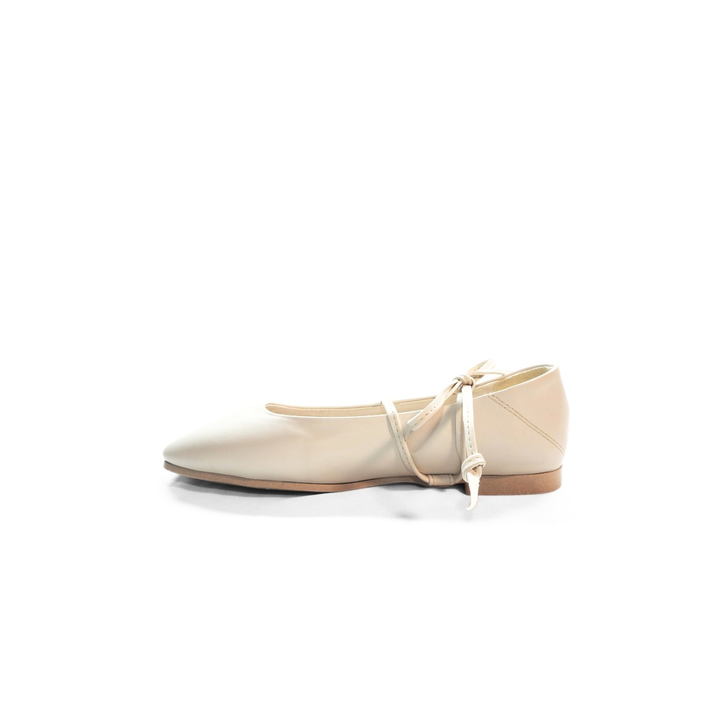 Beige Ribbon Flats