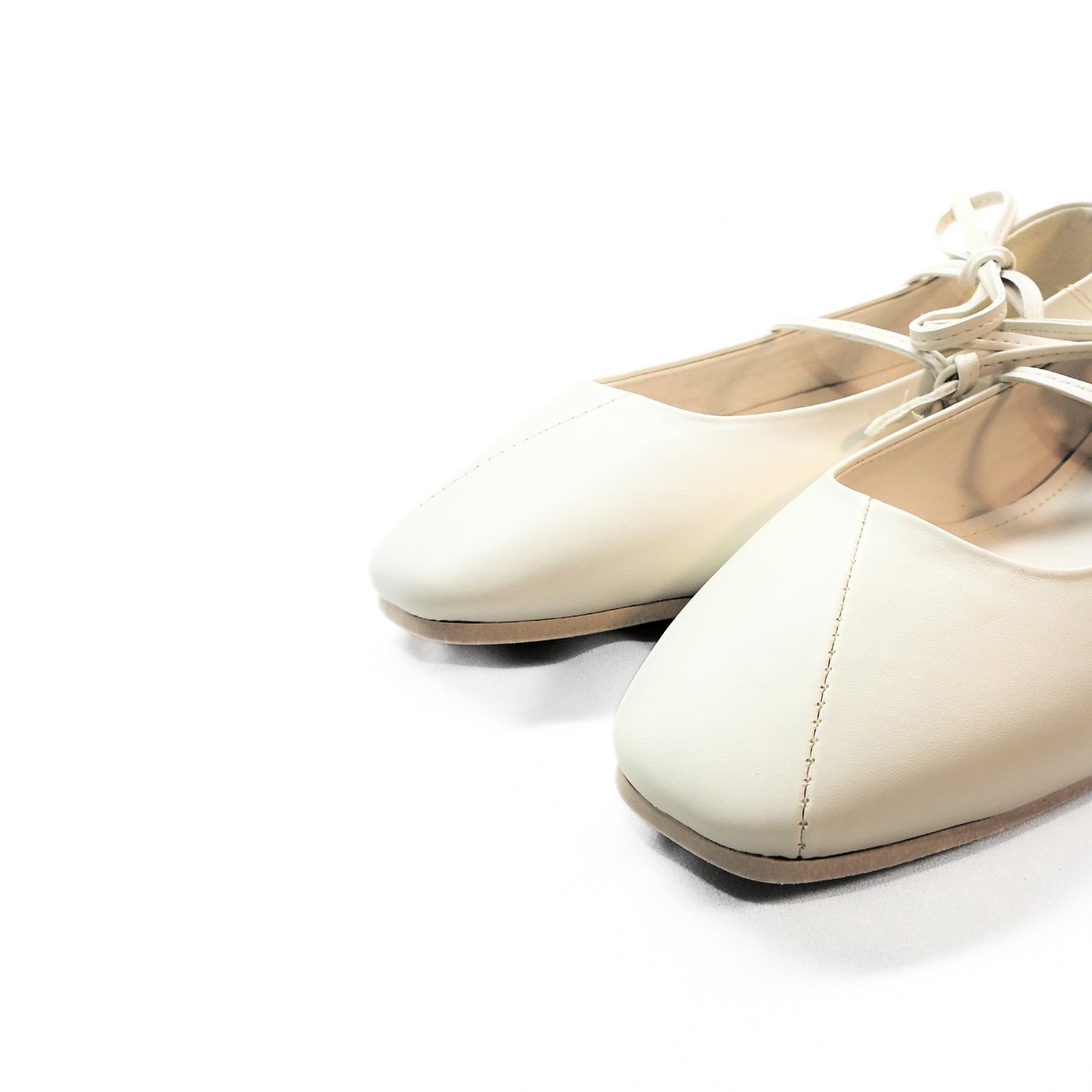 Beige Ribbon Flats