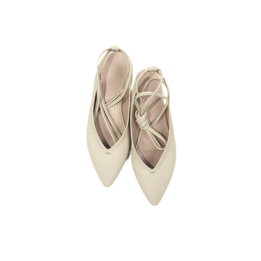 Ribbon Point Sandals - Beige