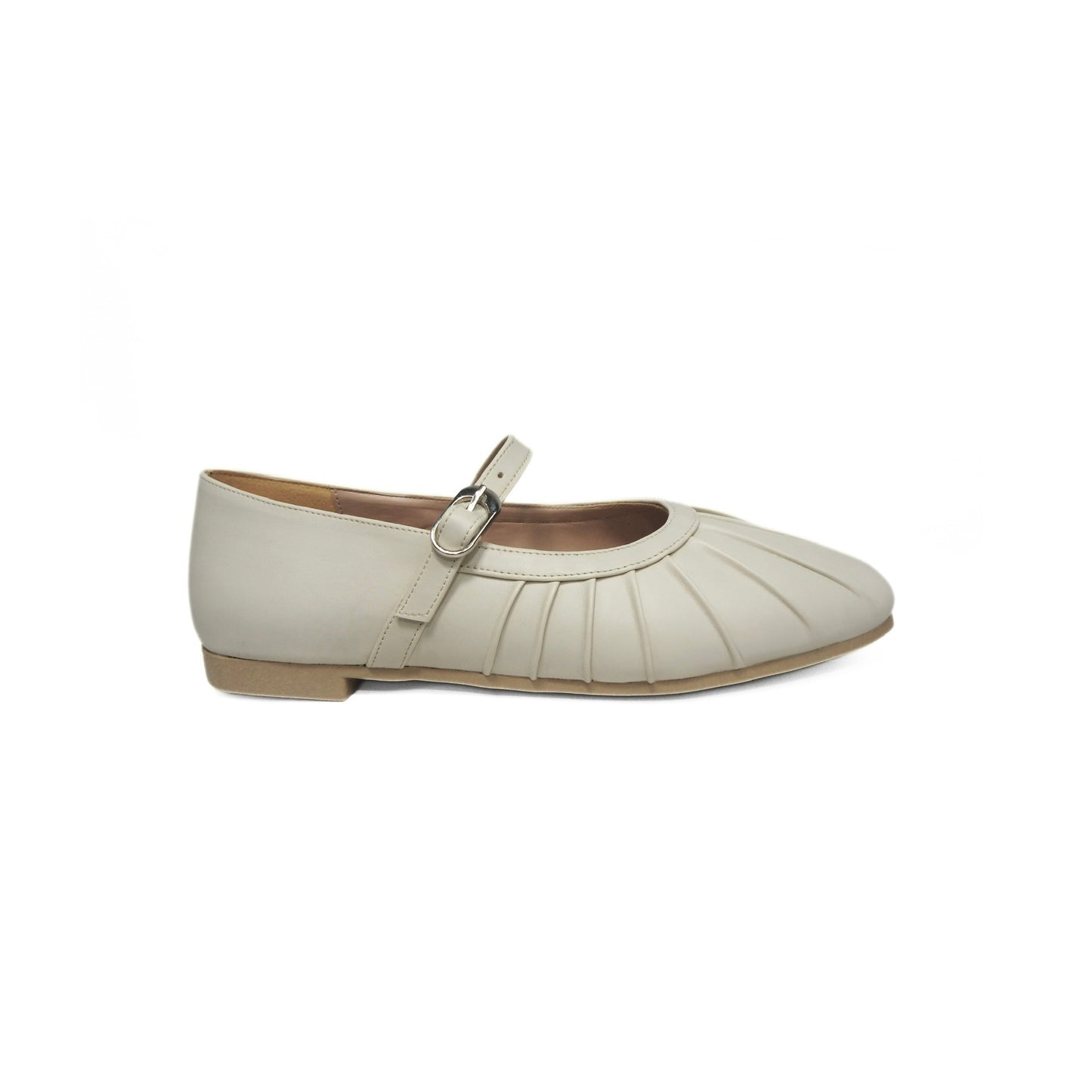 Pleated Flats - Beige