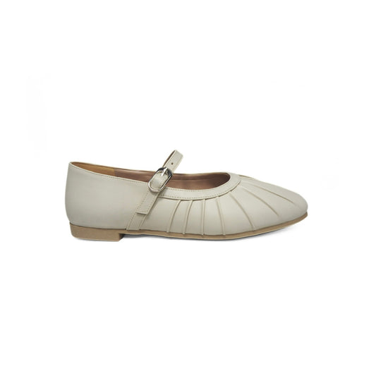Pleated Flats - Beige