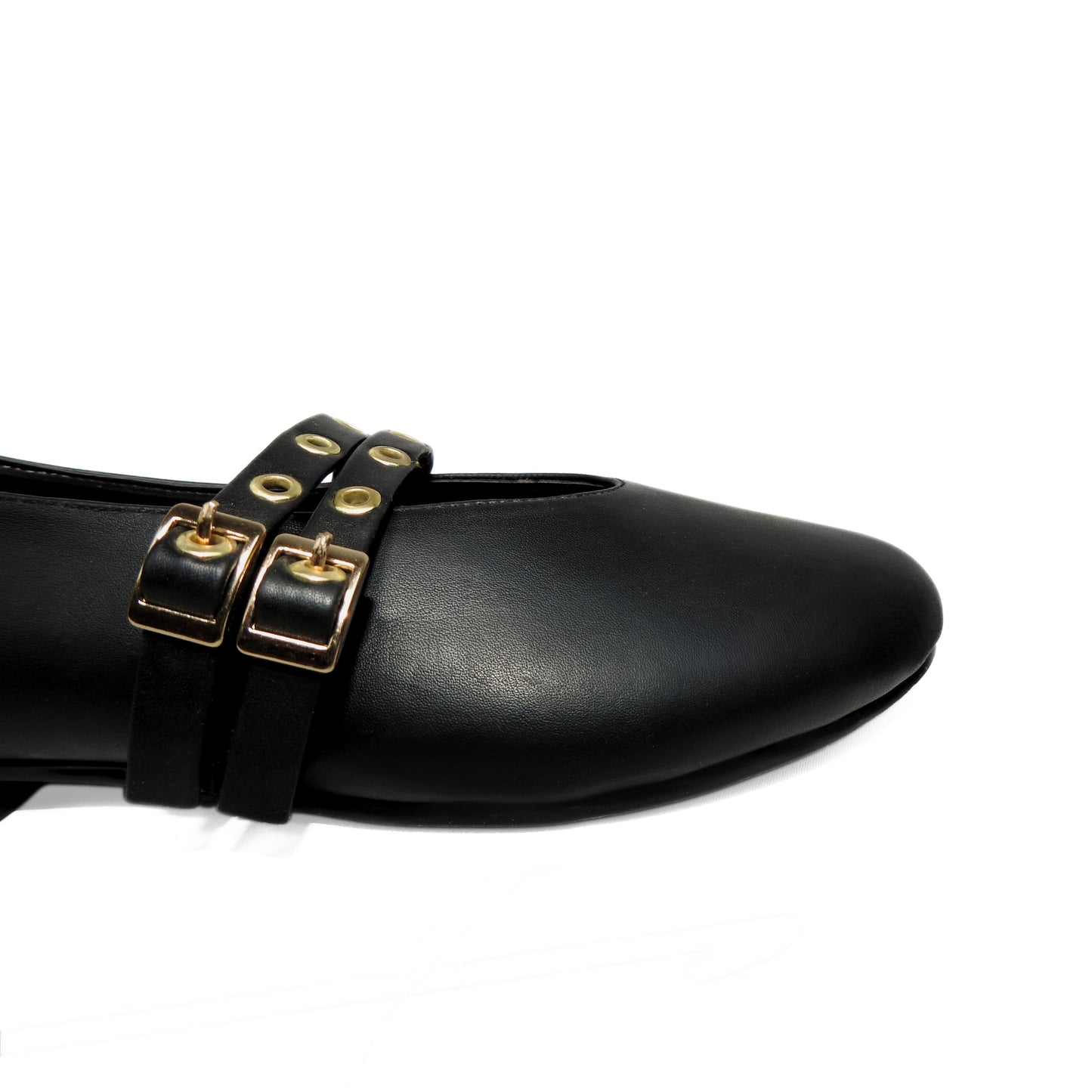 Dual Buckle Flats - Black