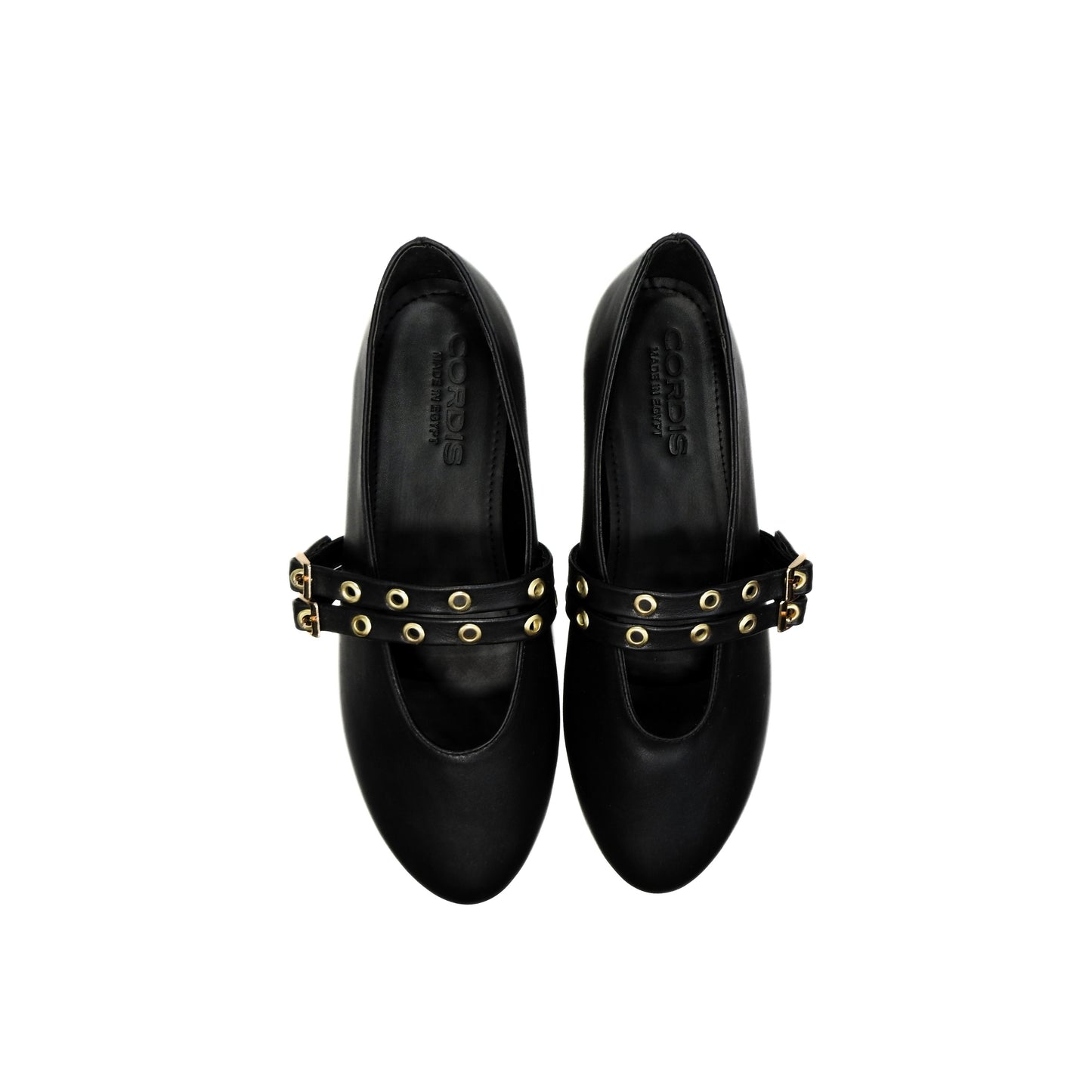 Dual Buckle Flats - Black