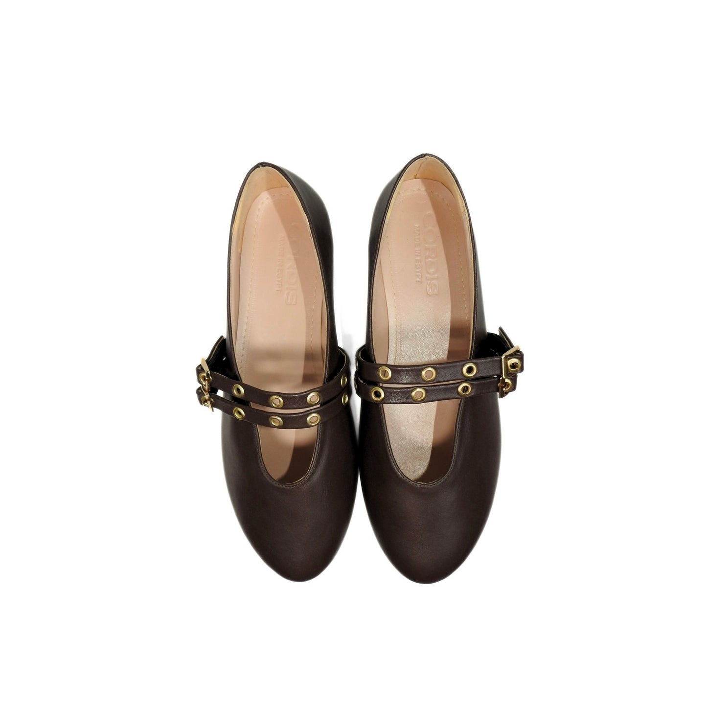 Dual Buckle Flats - Dark Brown