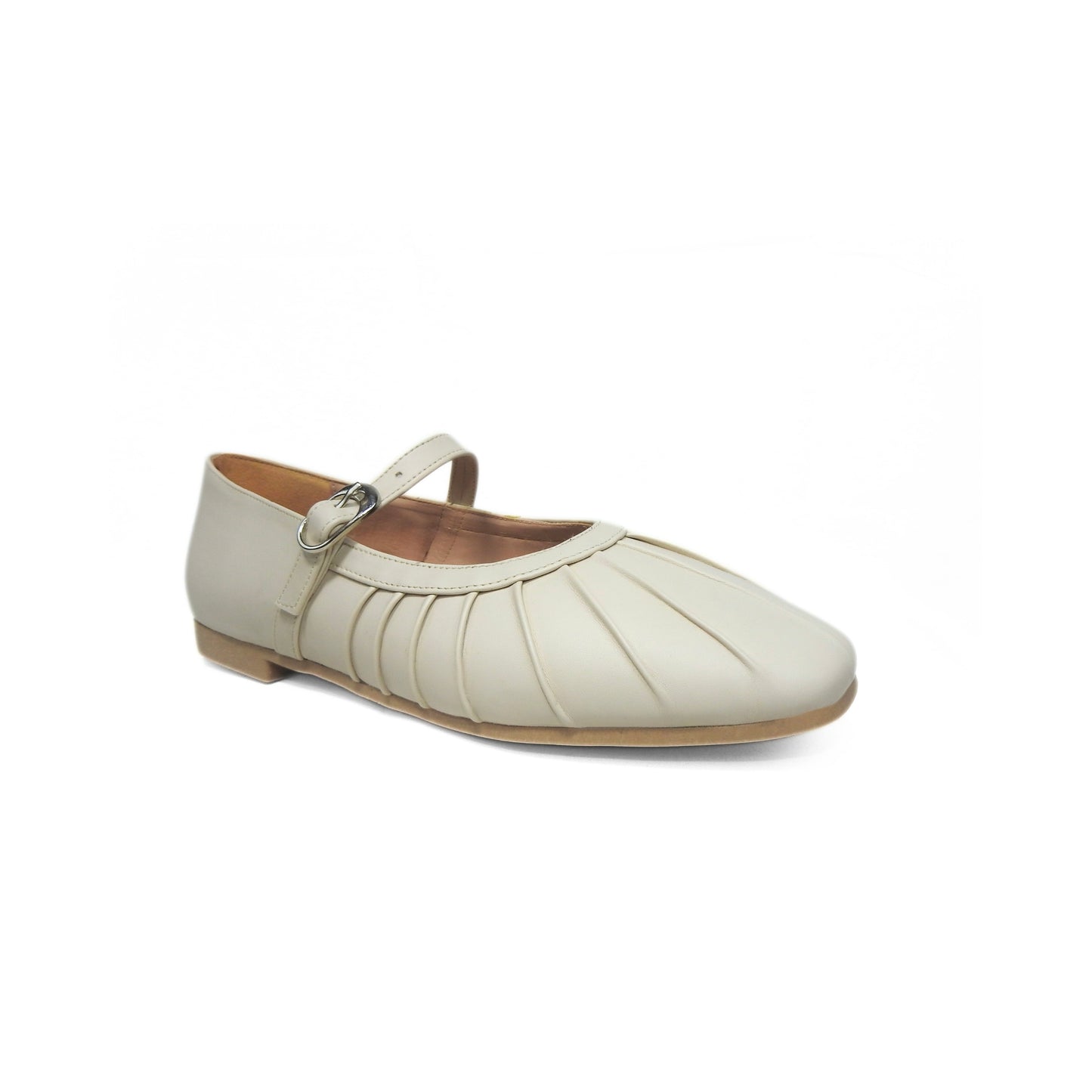Pleated Flats - Beige