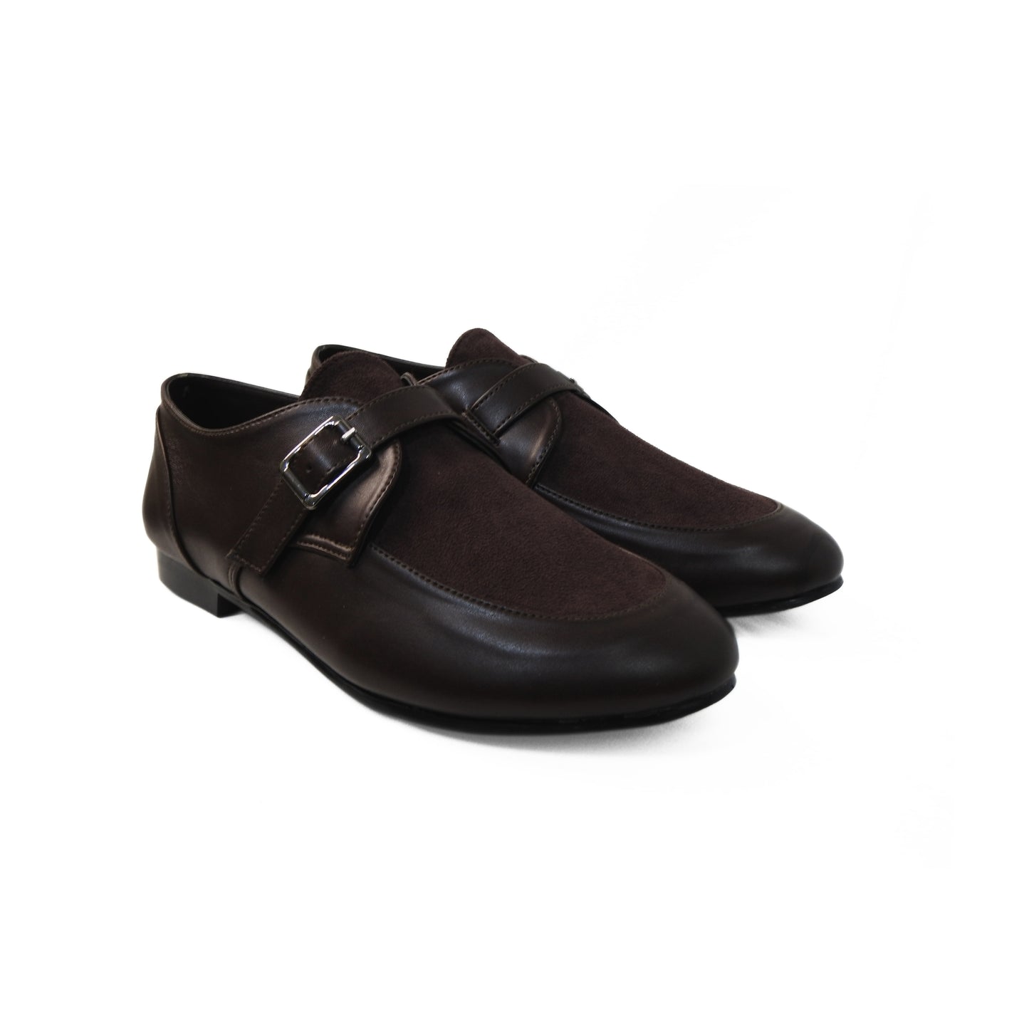 Single Buckle Loafers- Dark Brown