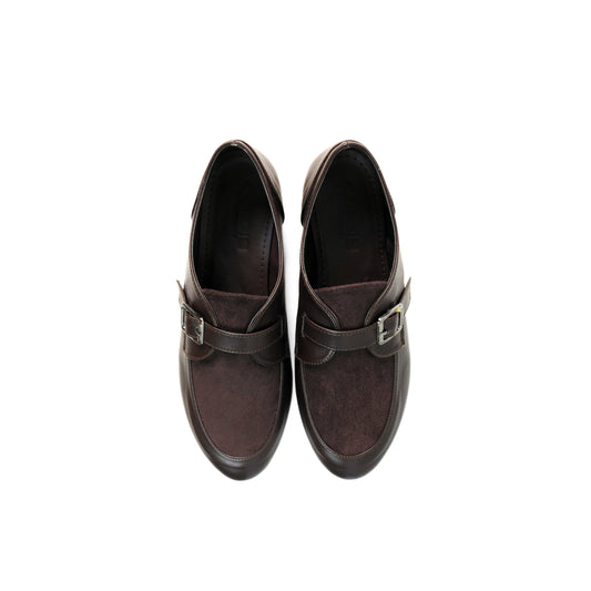 Single Buckle Loafers- Dark Brown